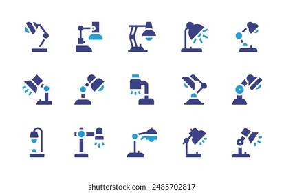 Desk lamp icon set. Duotone color. Vector illustration. Containing desk lamp, lamp.