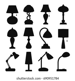 Desk lamp icon. Set of icons in the style of flat design.