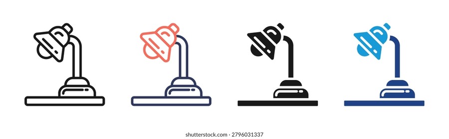 Desk Lamp icon set multiple style collection