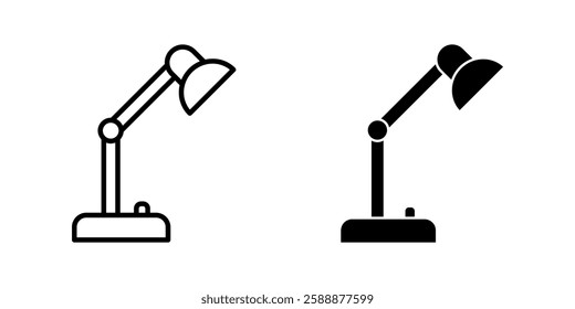 desk lamp Icon set. Symbol isolated white background. vector illustration. color editable.