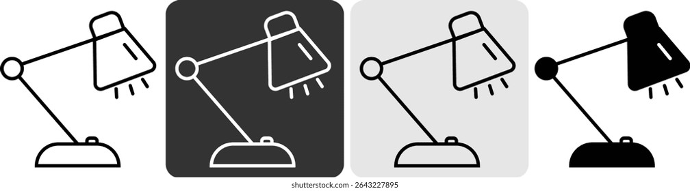 Tischlampe Icon Set Tischlampe, perfekt für Tischlampe Logos und Icons Vektorgrafik