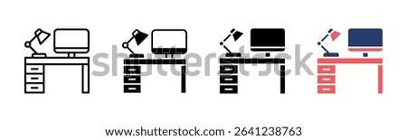Desk Lamp icon sheet multiple style collection