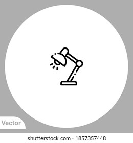 Desk lamp icon sign vector,Symbol, logo illustration for web and mobile
