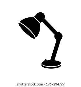 desk lamp icon silhouette vector