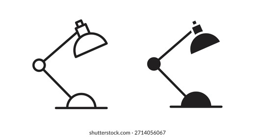 Diseños de Vector de silueta de icono de lámpara de escritorio. Trazos editables