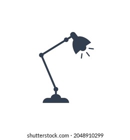 Icono de la lámpara de escritorio. Simple lámpara de mesa aislada en fondo blanco. Elemento de plantilla de diseño de icono de vector plano.