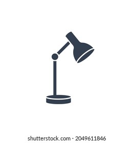 Leuchtensymbol des Schreibtisches. Einfache Tischlampe einzeln auf weißem Hintergrund. Flaches Vektor Icon Design Template Element.