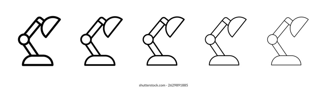 Icono de la lámpara de escritorio Símbolo plano de línea delgada simple