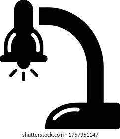 Icono de lámpara de escritorio, vector negro de luz de mesa