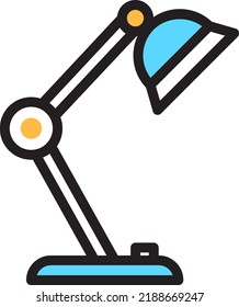 Desk lamp icon. Table light color symbol