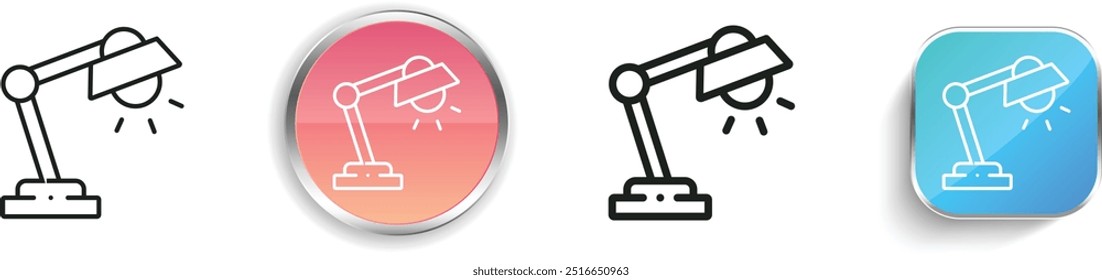 desk lamp icon. Thin Linear, Regular and Button Style Design Isolated On White Background