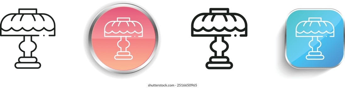 desk lamp icon. Thin Linear, Regular and Button Style Design Isolated On White Background