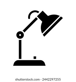 Desk lamp icon vector. Lamp illustrator sign. Light symbol or logo.