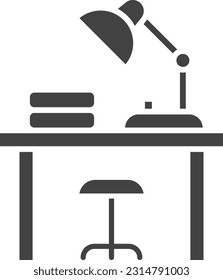 Imagen vectorial del icono de la lámpara de escritorio. Adecuado para aplicaciones web móviles y medios de impresión.