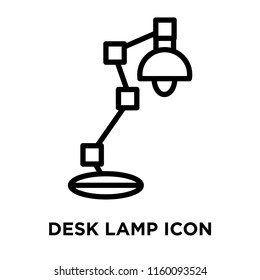 Desk lamp icon vector isolated on white background, Desk lamp transparent sign , line and outline elements in linear style