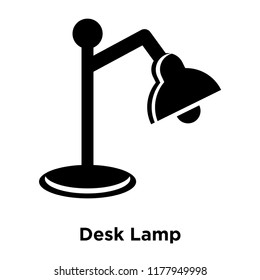 Desk Lamp icon vector isolated on white background, logo concept of Desk Lamp sign on transparent background, filled black symbol