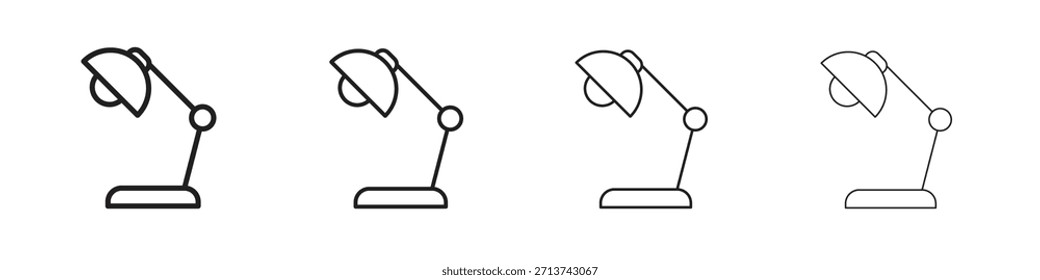 Icono de la lámpara de escritorio. Vector de pictogramas aislados.