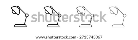 Desk lamp icon. Vector isolated pictograms.
