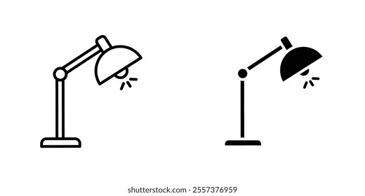 Desk lamp Icon vector. liner and flat style icons set.