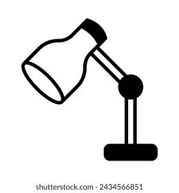 Desk lamp icon vector stock illustration.