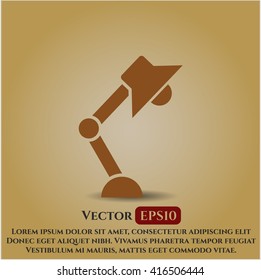 icono de la lámpara de escritorio símbolo vectorial de los pechos planos jpg concepto web de la aplicación