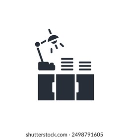 desk lamp icon. vector.Editable stroke.linear style sign for use web design,logo.Symbol illustration.