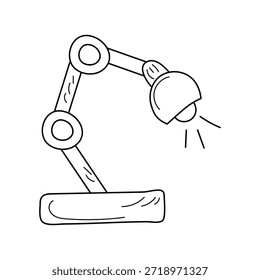 Icono de lámpara de escritorio con fondo blanco Vector Ilustración de stock