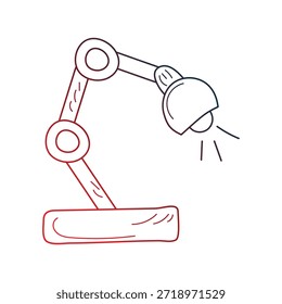 Icono de lámpara de escritorio con fondo blanco Vector Ilustración de stock