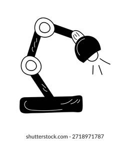 Icono de lámpara de escritorio con fondo blanco Vector Ilustración de stock