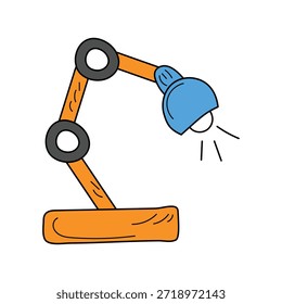 Icono de lámpara de escritorio con fondo blanco Vector Ilustración de stock