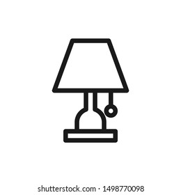 Desk lamp icons in line style design suitable for website, app, and ui design. Vector illustration with editable stroke and pixel perfect icons on white background. EPS 10.