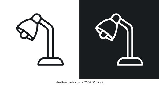 Desk lamp icons. vector set in black colors