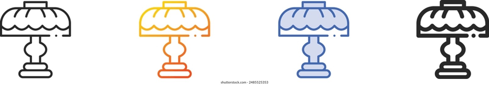 desk lamp icon.Thin Linear, Gradient, Blue Stroke and bold Style Design Isolated On White Background