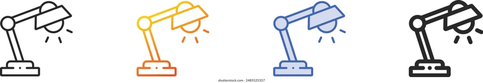 desk lamp icon.Thin Linear, Gradient, Blue Stroke and bold Style Design Isolated On White Background