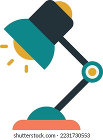 desk lamp illustration in minimal style isolated on background