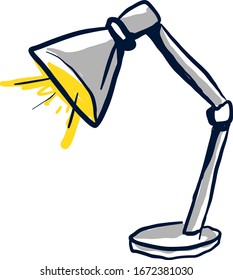 Schreibtischlampe, Illustration, Vektorillustration auf weißem Hintergrund.