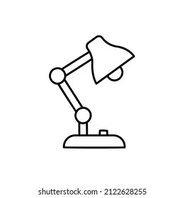 Desk lamp, Desk light icon in black line style icon, style isolated on white background