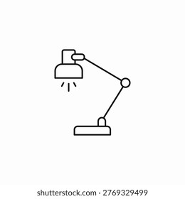 desk lamp with light icon sign vector
