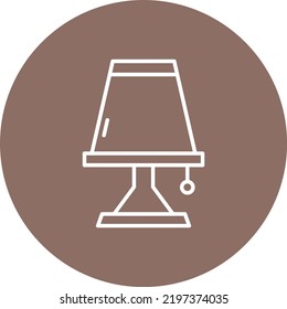 Desk Lamp line circle icon vector image. Can also be used for web apps, mobile apps and print media.
