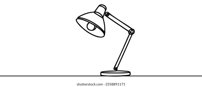 desk lamp. line drawn. detailed. simple design. outline. line art. you can change color you want. vector illustrations