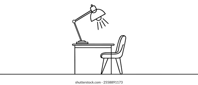 desk lamp. line drawn. detailed. simple design. outline. line art. you can change color you want. vector illustrations