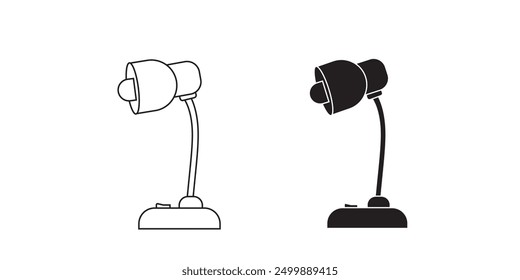 Desk Lamp Line Icon with Editable Stroke and Pixel Perfect.