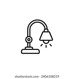 Desk lamp line icon isolated on white background