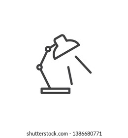 Desk lamp line icon. linear style sign for mobile concept and web design. Tabletop lamp outline vector icon. Symbol, logo illustration. Pixel perfect vector graphics