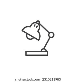 Desk lamp line icon. linear style sign for mobile concept and web design. Reading lamp outline vector icon. Symbol, logo illustration. Vector graphics