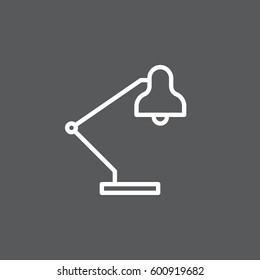 Desk lamp line icon, outline vector sign, linear white pictogram. Symbol, logo illustration. Editable stroke. Pixel perfect