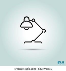 Vector de iconos de la línea de la lámpara de escritorio