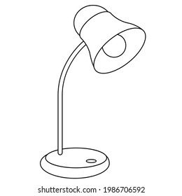 Desk Lamp Line Vector Illustration Isolated Stock Vector (Royalty Free ...