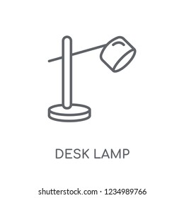 Desk lamp linear icon. Modern outline Desk lamp logo concept on white background from Furniture and Household collection. Suitable for use on web apps, mobile apps and print media.