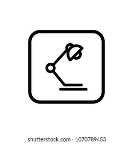 Desk lamp linear vector icon. Development thin line illustration.